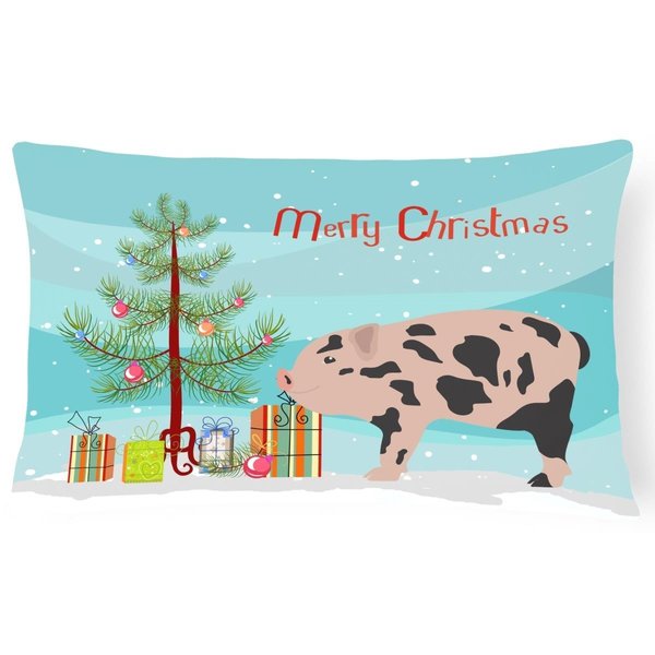 Carolines Treasures Mini Miniature Pig Christmas Canvas Fabric Decorative Pillow CA70446